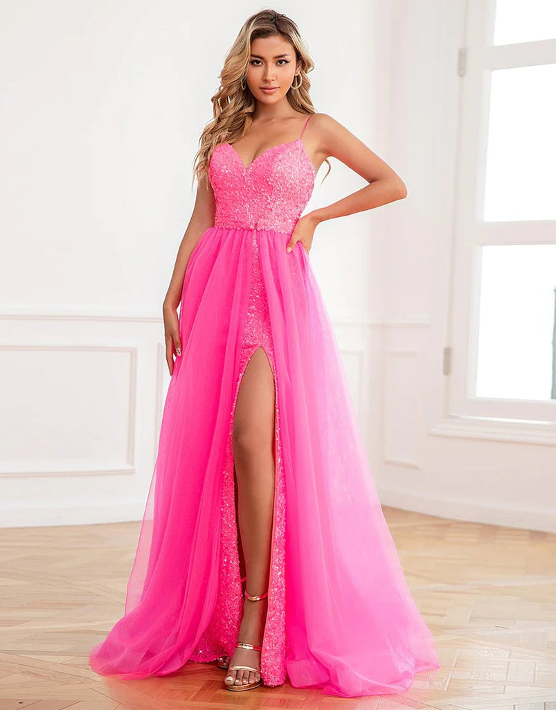 pink sparkly prom dress
